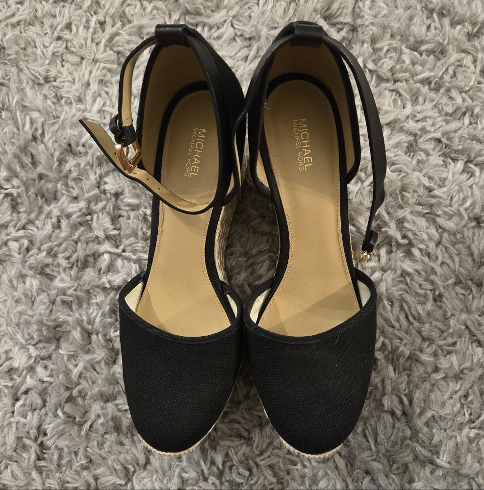 Michael Kors Black Espadrille Wedges